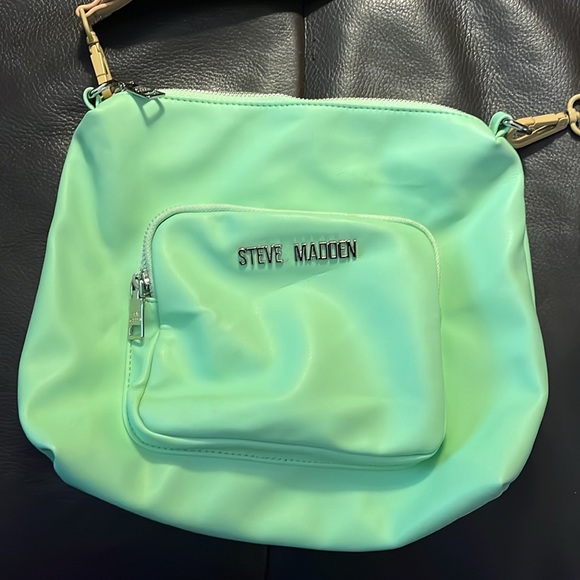 💚 STEVE MADDEN SEAFOAM GREEN MINI PURSE TAN STRAP 💚 - Picture 2 of 12